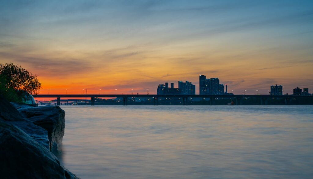 Sunset in Han River, Seoul, Korea