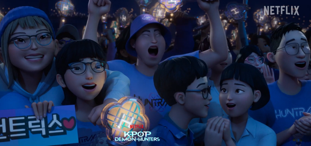 Bunch of Korean Fans in Netflix K-pop Demon hunters