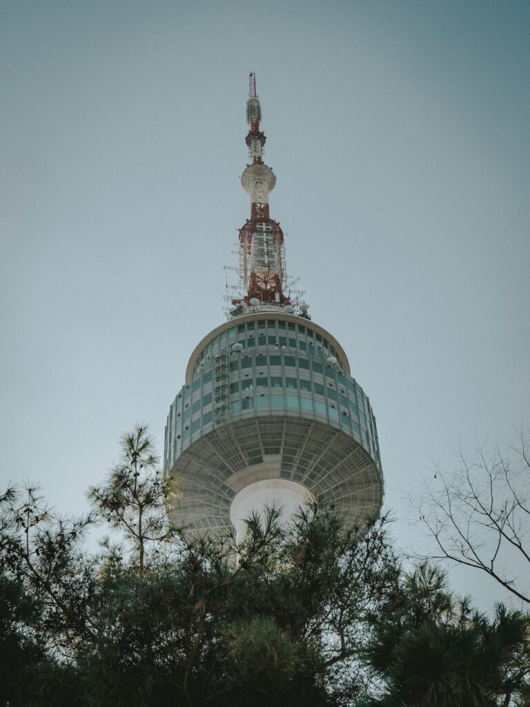Namsan Tower looms over the viewer, Seoul, Korea