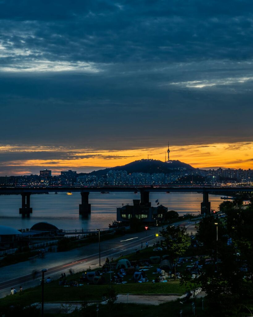 sunset in hangang, seoul